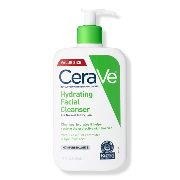 CeraVe Hydrating Facial Cleanser | Moisturizing Non-Foaming Face Wash with Hyaluronic Acid, 16 Fluid Ounce