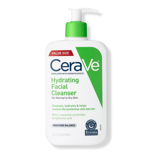 CeraVe Hydrating Facial Cleanser | Moisturizing Non-Foaming Face Wash with Hyaluronic Acid, 16 Fluid Ounce